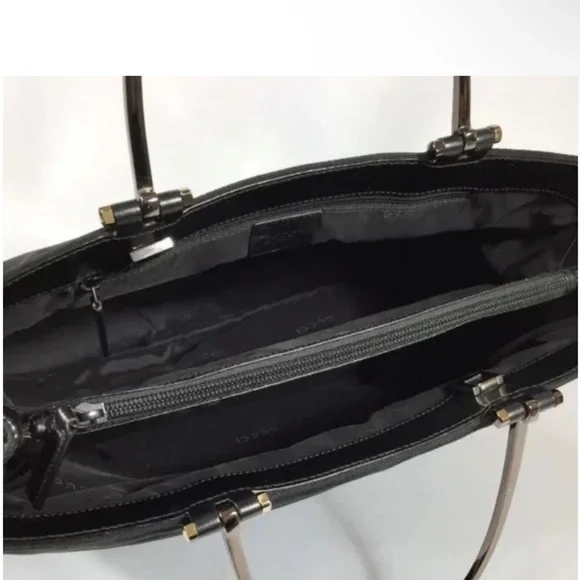 Gucci Nylon black bag with Gunmetal Silver handles 002-1025 200682 EUC - Picture 16 of 16